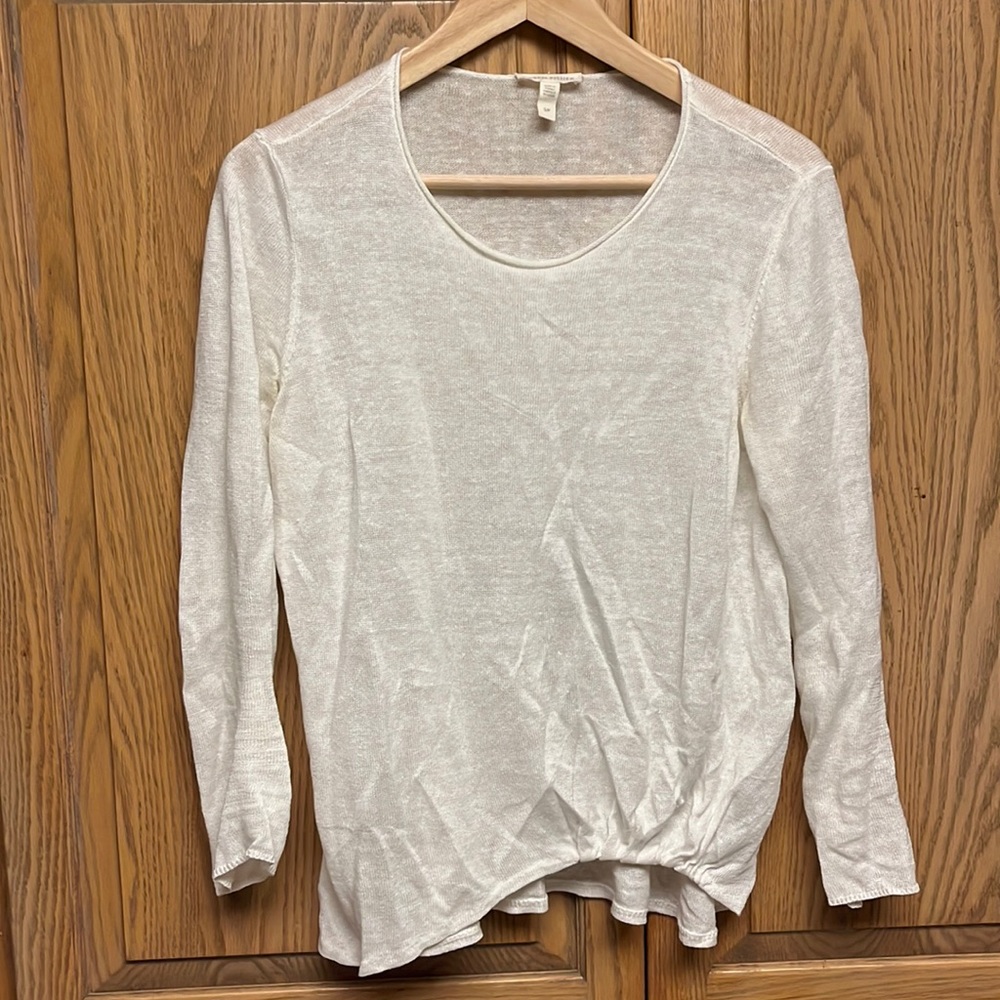 Eileen Fisher Organic White Linen Long Sleeve Shirt